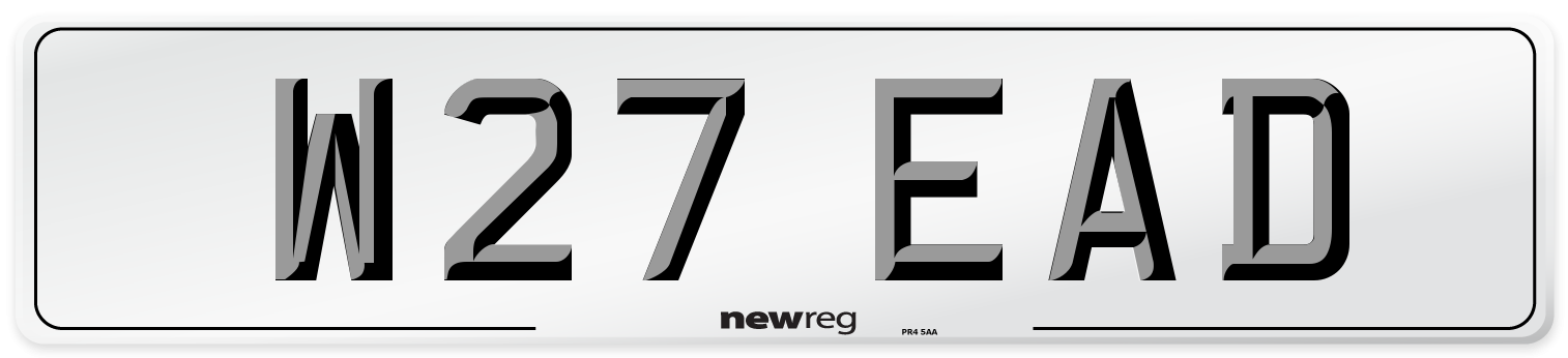 W27 EAD Number Plate from New Reg
